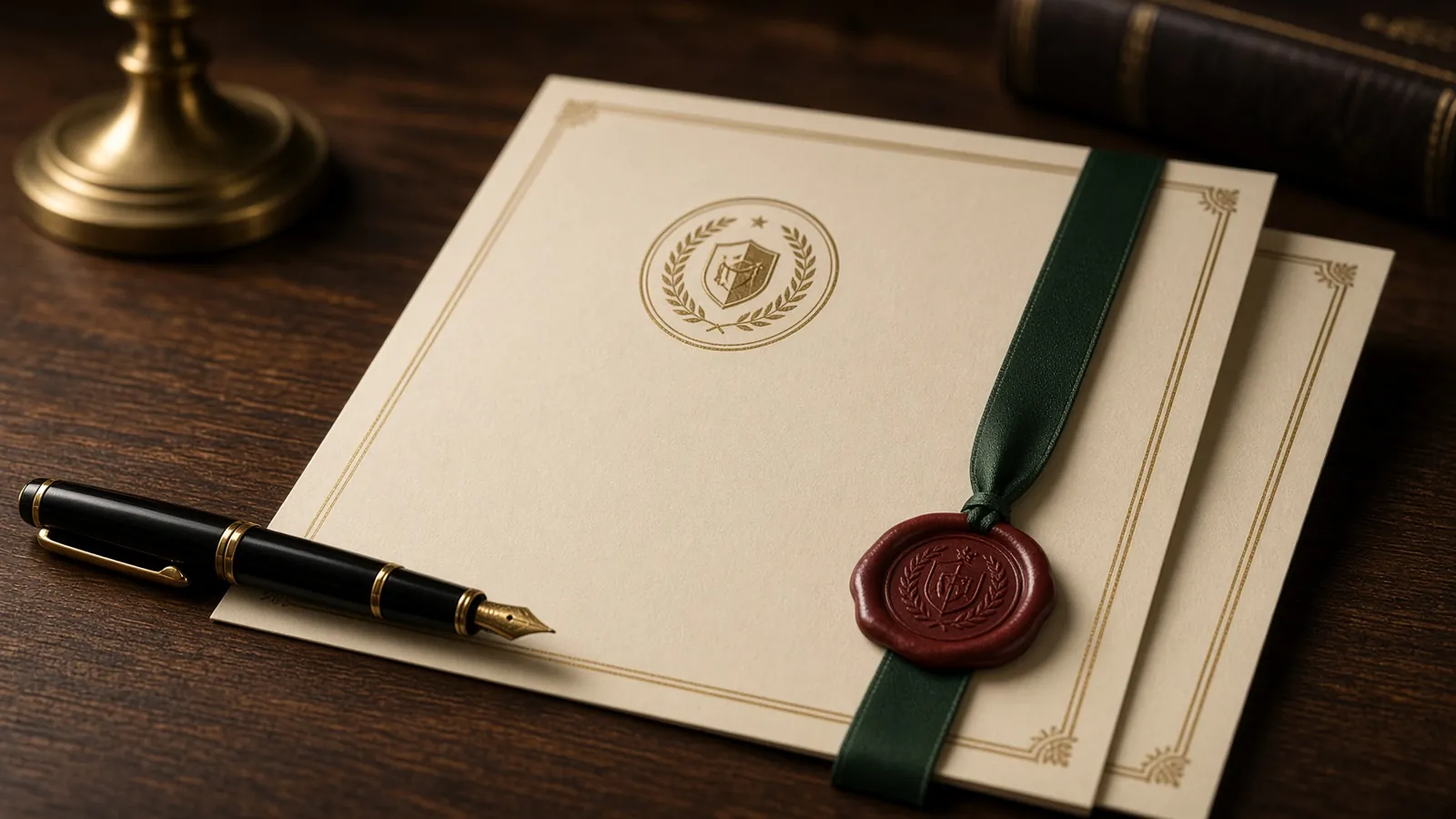 Documento com carimbo de tradução juramentada e anexo de apostila com fita verde, ilustrando quando a tradução juramentada precisa de apostila